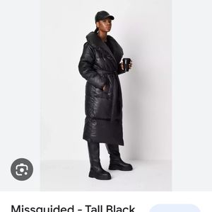 Miss Guided long Black Duvet Puffer